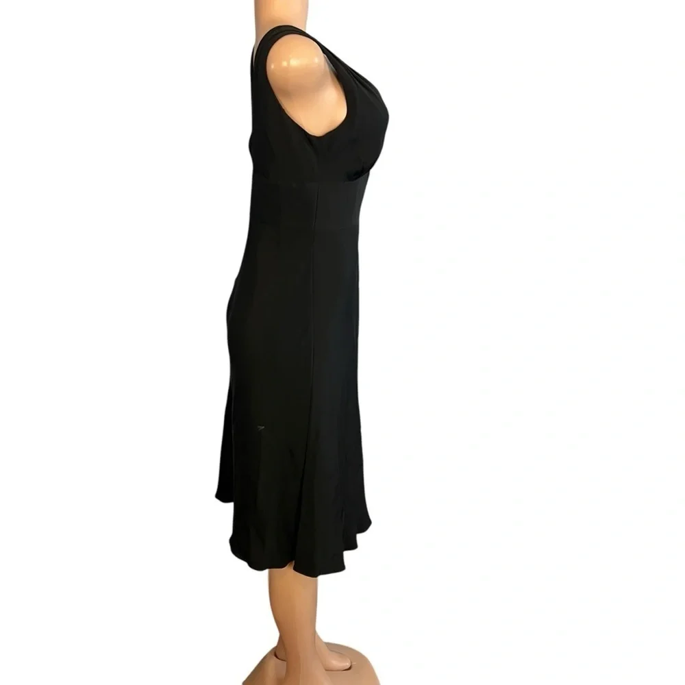 J.Crew Elegant Black Sleeveless Silk Midi Dress